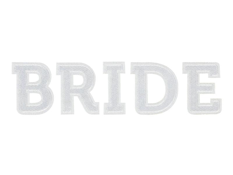 Aufbügelbild BRIDE, weiß, 24x6cm - FeierGlanz